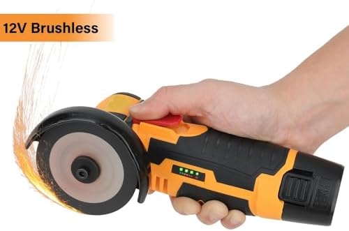 12V Mini 3 Inch Brushless Electric Angle Grinder Micro Lithium-ion Polisher Diamond Cutting And Grinding Machine Men Gift(5pcs Saw blade)