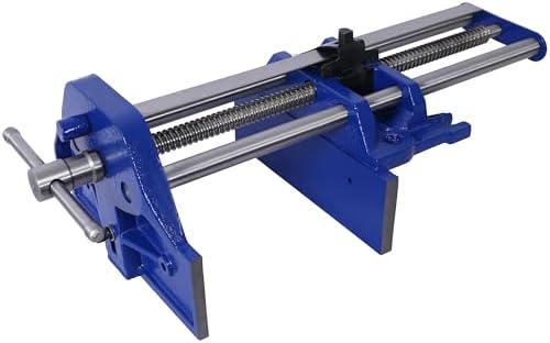 10.5 Inch Jaw Width Quick Release Woodworking Vise Heavy Duty Metal Cast Iron Workholding Clamp Tool for Woodworking and Carpentry Blue