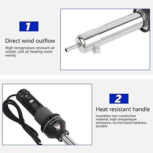 Mini Heat Gun, 200W Digital Display Hot Air Gun with Constant Temperature, Portable Handheld Heat Tool for DIY Electronics Crafting Shrink Tubing, 110V US Plug