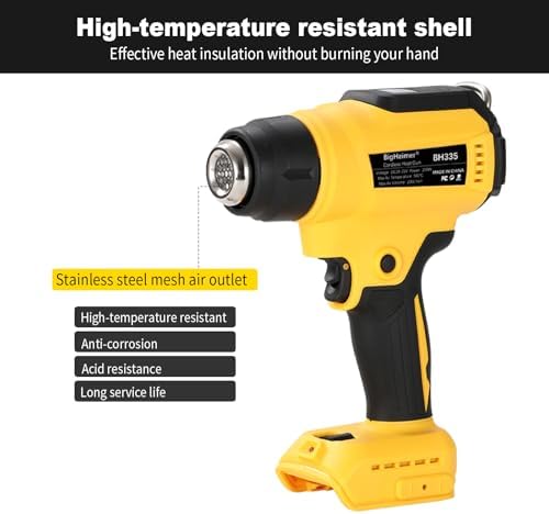 Cordless Heat Gun for DEWALT 20V Battery, 350W Digital Temperature Control
