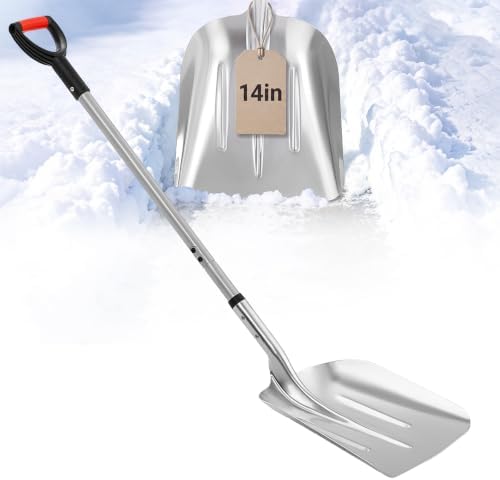 VEVOR 14" Aluminum Metal Snow Shovel for Driveway 52” Height