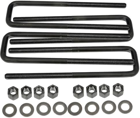 BST BSSP Rear Leaf Spring Axle Square U-Bolt Kit 3" Wide Leaf Springs 9.75" Long 9/16" Dia with Hardware
