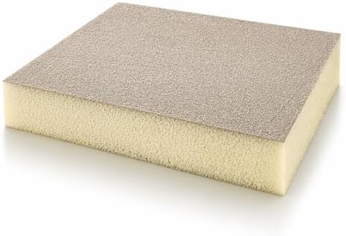 Indasa Rhyno Double Sided Sanding Sponge Pads – Aluminum Oxide, 4.75" x 3.75" x 1/2" – Flexible Foam Sanding Block (100 Pack) (Beige – Micro Fine (1000–1500 Grit))