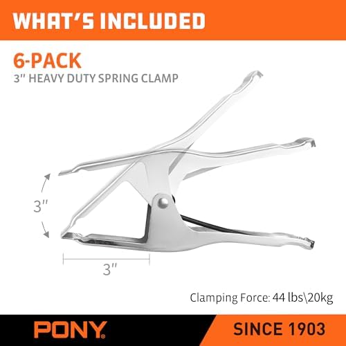PONY 8-1/2" Heavy Duty Metal Spring Clamp Set, 6-Piece