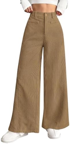PRETTYGARDEN Women's High Waisted Corduroy Pants Casual