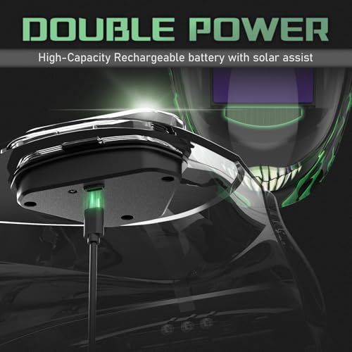 Panoramic Auto-Darkening Welding Helmet, LED Light, Shade 4/5-9/9-13