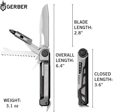 Gerber Armbar Trade EDC Pocket Knife Multitool with Bottle Opener, Onyx