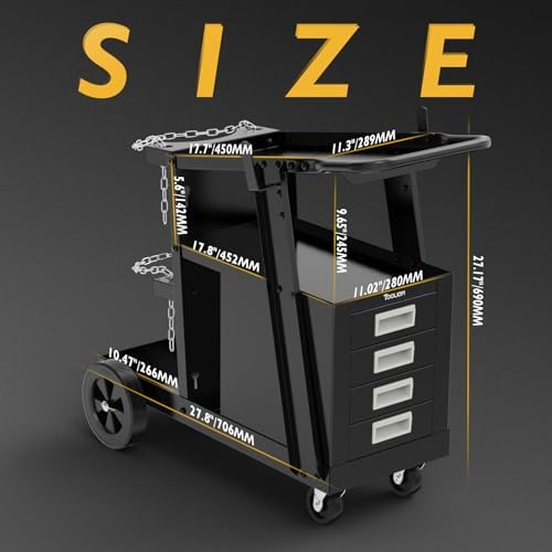 TOOLIOM Welding Cart with 4 Drawers, 245 lb Capacity