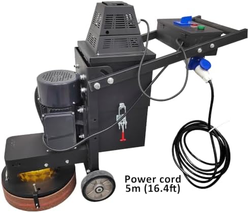 TECHTONGDA 4-Head Electric Concrete Floor Grinder & Polisher 13" Grinding Width 0-0.12" Grinding Depth with 20L Dust Collection Box for Home Renovation Remodeling Garages Factories 220V