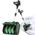 20V Electric Snow Shovel, 12 Inch Cordless Snow Blower with 2 Batteries (Forest Green)