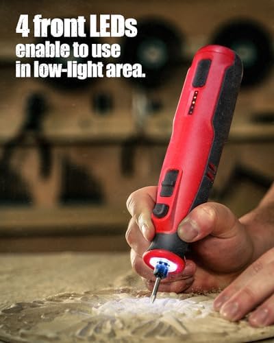 AVID POWER 8V Cordless Rotary Tool 5 Speeds Dog Nail Grinder 4 LED Lights