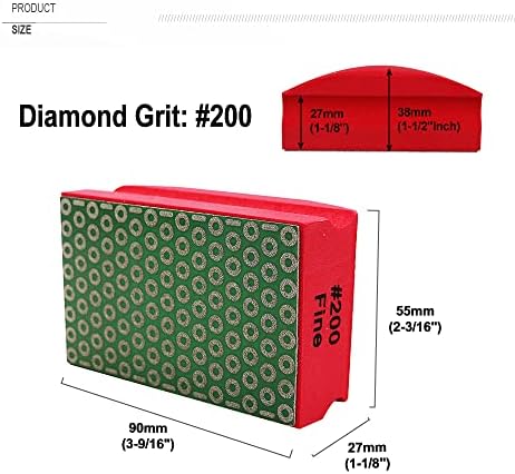 SHDIATOOL Diamond Hand Polishing Pads Foam Back for Granite Marble Stone Ceramic Grit 200 Pack of 2