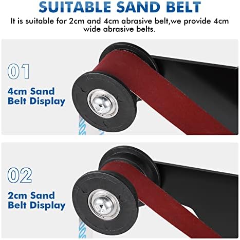 Belt Sander Adapter for Angle Grinder Spindle Thread US 5/8-11 Pipe Tube Polisher Pipe Sander Attachment 20-40mm Belt with 10PCS Belt