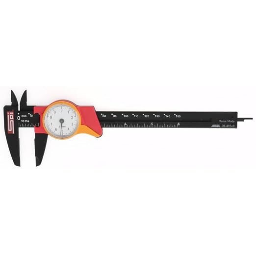 SPI 31-415-3 Shockproof Super Polymid Metric Dial Caliper: 0mm to 150mm Range