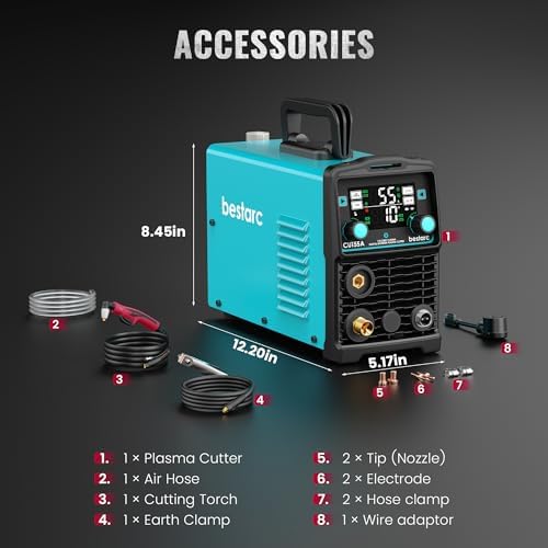 Bestarc Plasma Cutter, [Large LED Display] 55A Plasma Cutter Machine