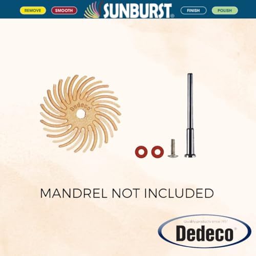 Dedeco Sunburst Radial Bristle Discs 48-Pack - 3/4" Curved - Peach 2500 Grit (Extra-Fine, 6 Micron) - Aluminum Oxide for Polishing & Finishing