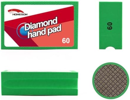 Diamond Hand Polishing Pads Foam Back Sanding Blocks for Sanding Ceramics Glass Tile Concrete Stone Marble Granite Grit 60