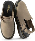 Athlefit Women's Slip On Suede Clogs with Back Strap