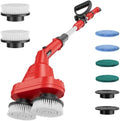 NATBEESY 2 in 1 Electric Spin Scrubber Compatible with Milwaukee 18V Battery (Tool Only), Dual Head Power Scrubber, 680/1200 RPM, 45° Adjustable Head, Extendable Handle for Tile, Tub, Floor & Bathroom