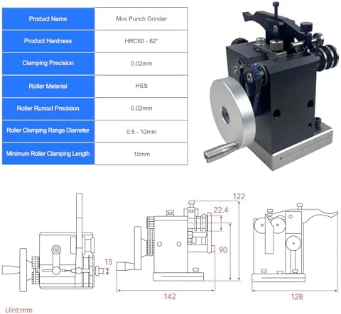 Double slot Mini Punch Grinder Mini Punch Grinding Machine Precision Needle Grinding Machine for Milling Drilling Machine Clamping Accuracy 0.02mm(Low-accuracy model)