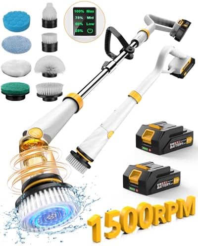 Qimedo Electric Spin Scrubber Q2, 4000mAh Battery, 1500RPM High Power
