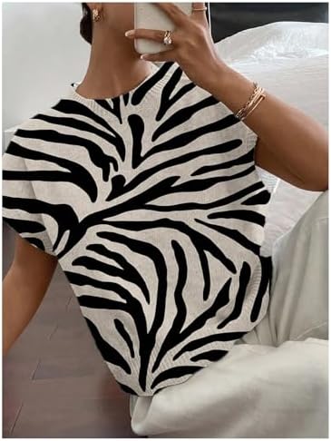 SOLY HUX Women's Short Sleeve Business Casual Sweater