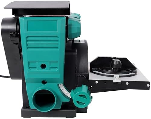 Benchtop Belt and Disc Sander, 120V 60Hz, 4x36 Inch Belt and 6 Inch Disc Combination Sanding Machine with Adjustable Belt Tilt, Green