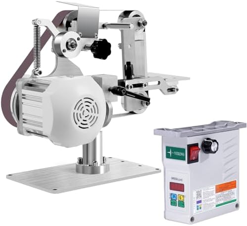 Belt Grinder Sander, 30 x 1-Inch Variable Speed Desktop Abrasive Belt Polisher Machine, 550W Knife Sharpener with 2PCS Sanding Belts for Metalworking