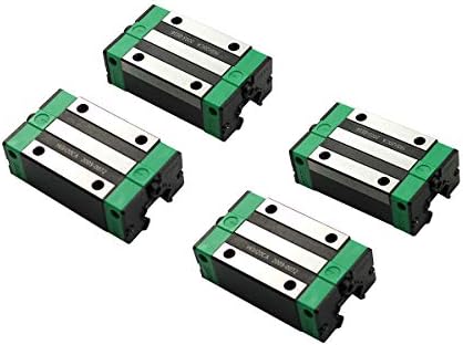 Linear Guide Rail 2 X HGR 15-300mm Linear Slide Rail + 4 X Bearing Blocks Linear Guideway Rail for DIY CNC Routers Lathes Mills
