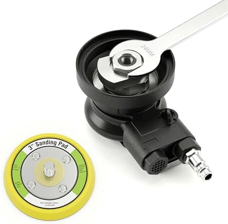 3 inch & 4 inch Air Sander Kit, Pneumatic Random Orbital Sander DA Sander with Sanding Pads, High Speed Palm Sander for Auto Body, Car Polishing, Woodworking, DIY Projects