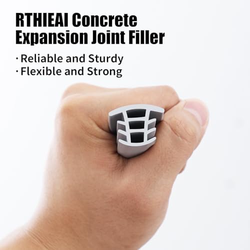 Flexible EPDM Rubber Strip (50 ft Long and 1 inch Wide) for Concrete Crack Repair and Replacement - Weather and Aging Resistant Expansion Joint Filler for Driveways and Sidewalks