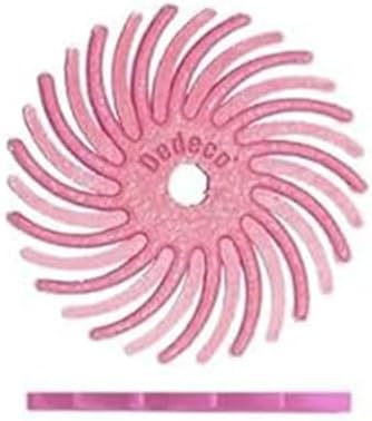 Dedeco Sunburst Radial Bristle Discs 48-Pack - 9/16" Curved - Pink 600 Grit (Fine, Pumice) - Aluminum Oxide for Polishing & Finishing