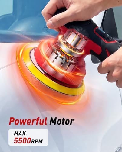 6 Inch Cordless Car Buffer w/ 2×4.0mAh Batteries, Digital Display