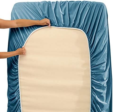 Hearth & Harbor Twin XL Size Sheets - 3 Piece Bed Sheet Set, Hotel Luxury Double Brushed Bed Sheets - Extra Soft Bedding Sheets & Pillowcases, Twin XL, Blue Heaven