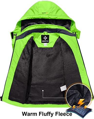GEMYSE Boy's Waterproof Ski Snow Jacket Fleece Kids Winter Coat with Hood
