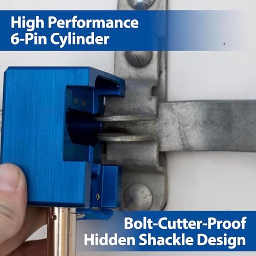 PACLOCK's 81-Series Patented Trailer Door Lock, UCS, High Performance 6-Pin Cylinder, Keyed Differently w/ 2 Keys, Blue