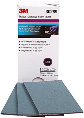 3M Trizact Hookit Foam Sheets, 30289, 2-3/4 in x 5 1/2 in, 5000+ Grade