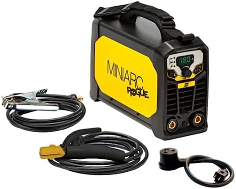 ESAB 0700500070 MINIARC Rogue ES 180i Stick Welding System, Dual Voltage Input, Adjustable Hot Start/Arc Force, Stick 6010 Mode, Power Factor Control, Electrodes up to 5/32", IP23S Designed