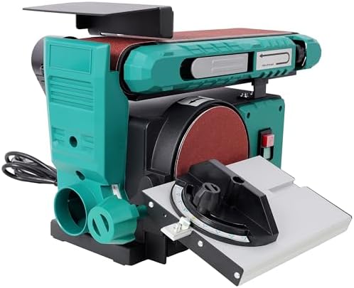 【LuckyNote】Benchtop Belt and Disc Sander,120V/60Hz,4x36 in. Belt & 6 in. Disc Sander, Green color