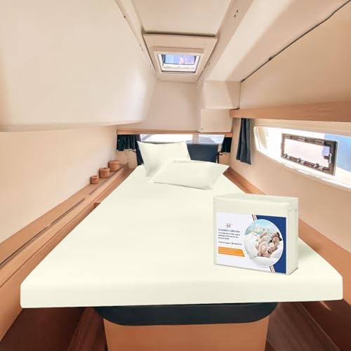 JS Sanders AFT Berth Boat Sheet 3 Pcs 600 TC Egyptian Cotton,Ivory