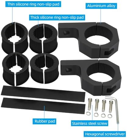 Aluminum Mounting Bracket Kit Tube Clamp 2Pcs 1.37" 1.5" 2" Bullbar Roof Rack Roll Cage Horizontal Bar Clamp Mounting Kit fit for Trucks Car ATV Motorcycle Truck