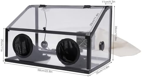 110V Fully Enclosed Dust Box, 30W Fully Enclosed Electric Grinding Table Polisher Dust box w/Fan, for Table Polisher