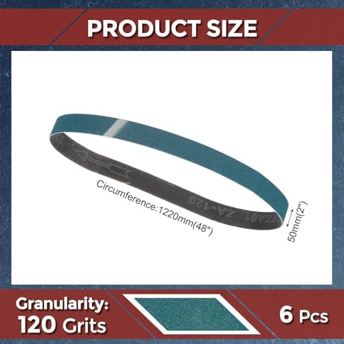 6 Pcs Sanding Belts 2 x 48 Inch 120 Grit Zirconia