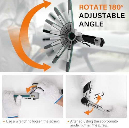 1/2"x18" Industrial Pneumatic Belt Sander | 16000 RPM Air Powered Sander for Metal Woodworking with 3 Sanding Belts | Heavy Duty Grinder for Steel, Aluminum, Iron & Wood Surface Finishing