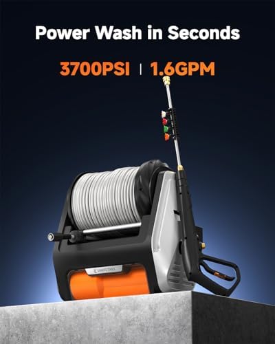 Giraffe Tools Grandfalls Pressure Washer Pro with 100FT Hoses, Light Silver