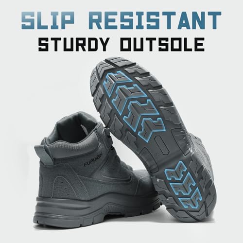 Furuian Steel Toe Boots for Men Women Lightweight Work Boots Pioneer Series