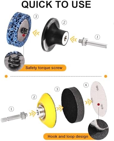 221PCS 2 Inch Die Grinder Sanding Discs Accessories with 1/4'' Holder for Milwaukee Die Grinder M12, Power Drill Sanding Attachment for Surface Conditioning, Sanding & Polishing