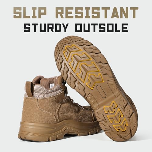 Furuian Steel Toe Boots for Men Women Lightweight Work Boots Pioneer Series