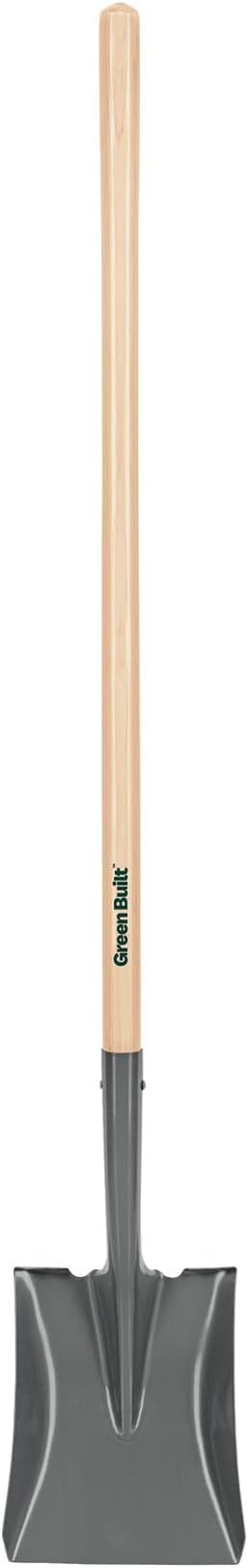 Truper Tru Built Square-Point Shovel, 45-Inch Wood Handle with 9-Inch Cushion Grip, Rolled Step Steel Blade, Heavy-Duty Scooping and Transfer Shovel (Model PCL-PE / 31174)