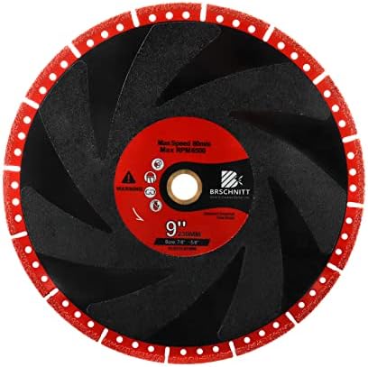 Metal Cutting Diamond Blade 9"- BRSCHNITT 230mm All-Purpose Diamond Saw Blade for Rebar Sheet Metal Angle Iron Stainless Steel Concrete.
